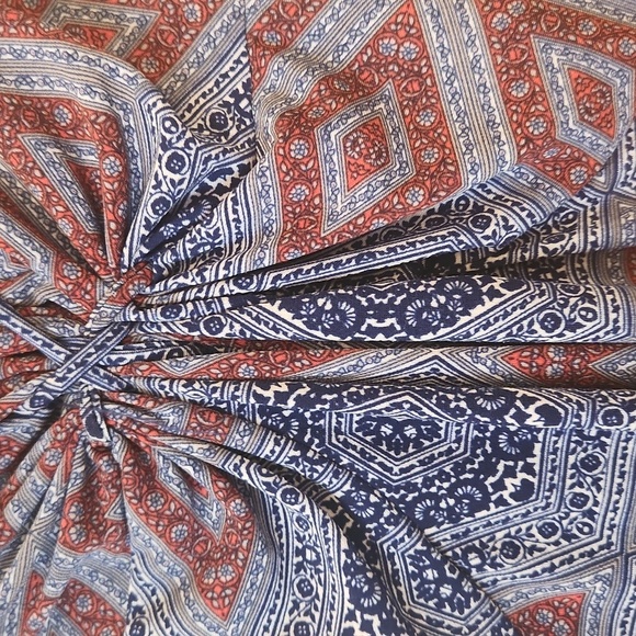 Daisy Fuentes Sleeveless Blue And Red Geometric Print V-Neck Dress Size Petite M - Picture 10 of 10